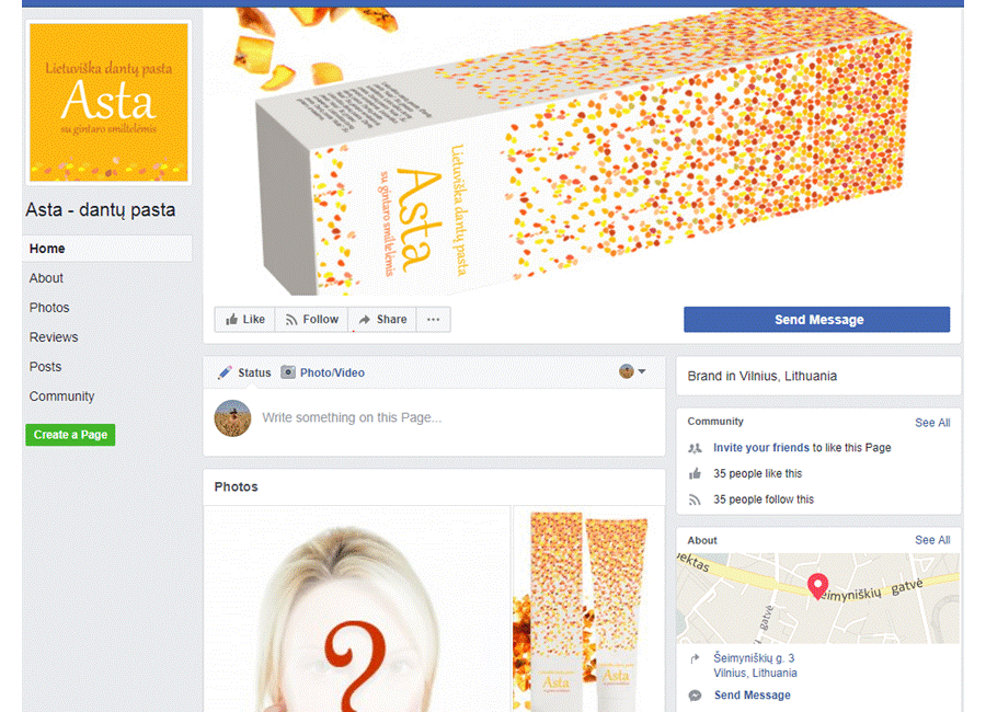 Asta toothpaste product facebook page